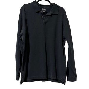 LL Bean men’s size XL navy heavyweight cotton long sleeve polo
